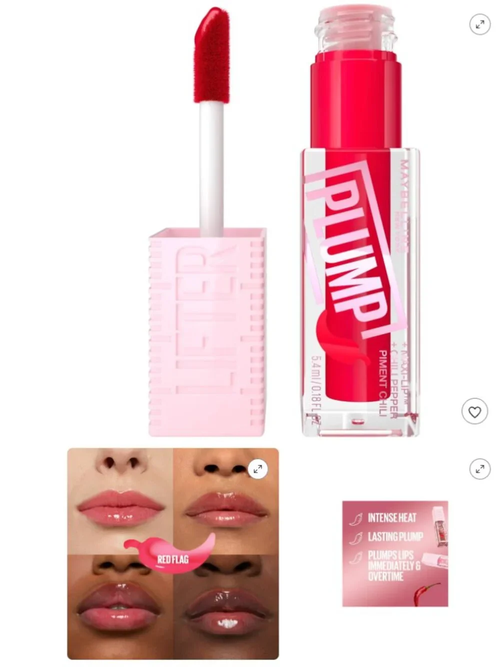 🔥 ADD TO ANY BUNDLE FOR JUST $6!!  MAYBELLINE Lifter Plump Lip Plumping Gloss